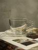 Mittelalterlicher Stil Transparenter Glasperlengriff Glasbecher Methode Kaffeetasse Untertasse Milchbecher Wasserbecher Mädchenherz Schlicht