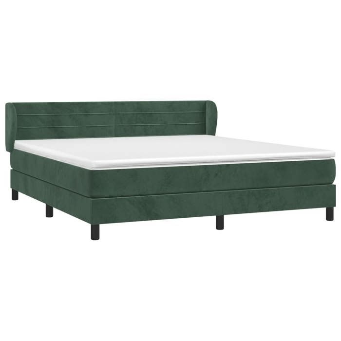 3127562 vidaXL Divan Bed and Mattress Dark Green 160x200cm Velvet