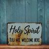 Vintage Religious Metal Tin Sign Welcome Quote Christian Wall Art 8x12 Inches