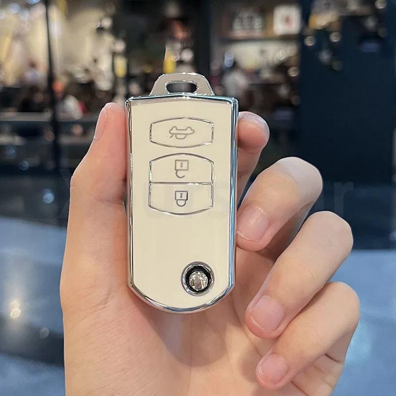 For Mazda 2 3 5 6 CX7 CX9 RX8 MX5 MPV Demio 2 3 Buttons TPU Car Key Case Remote Key Holder Cover Shell Fob Bag Protector