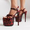 Platform Sandals Women 2024 Summer Shoes Sexy Leopard High Heels Flip Flops Ladies Stripper Dance Party Shoes Large Size