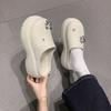 Internet celebrities super fire stepping shit feeling thick bottom bag head slippers women summer wear 2025 new non-slip heightening cool slippers