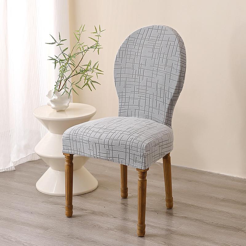 Thick Jacquard Chair Cover French Country Chair Cover Hotel Home Dining Room Dustproof Round Back Chair Cover