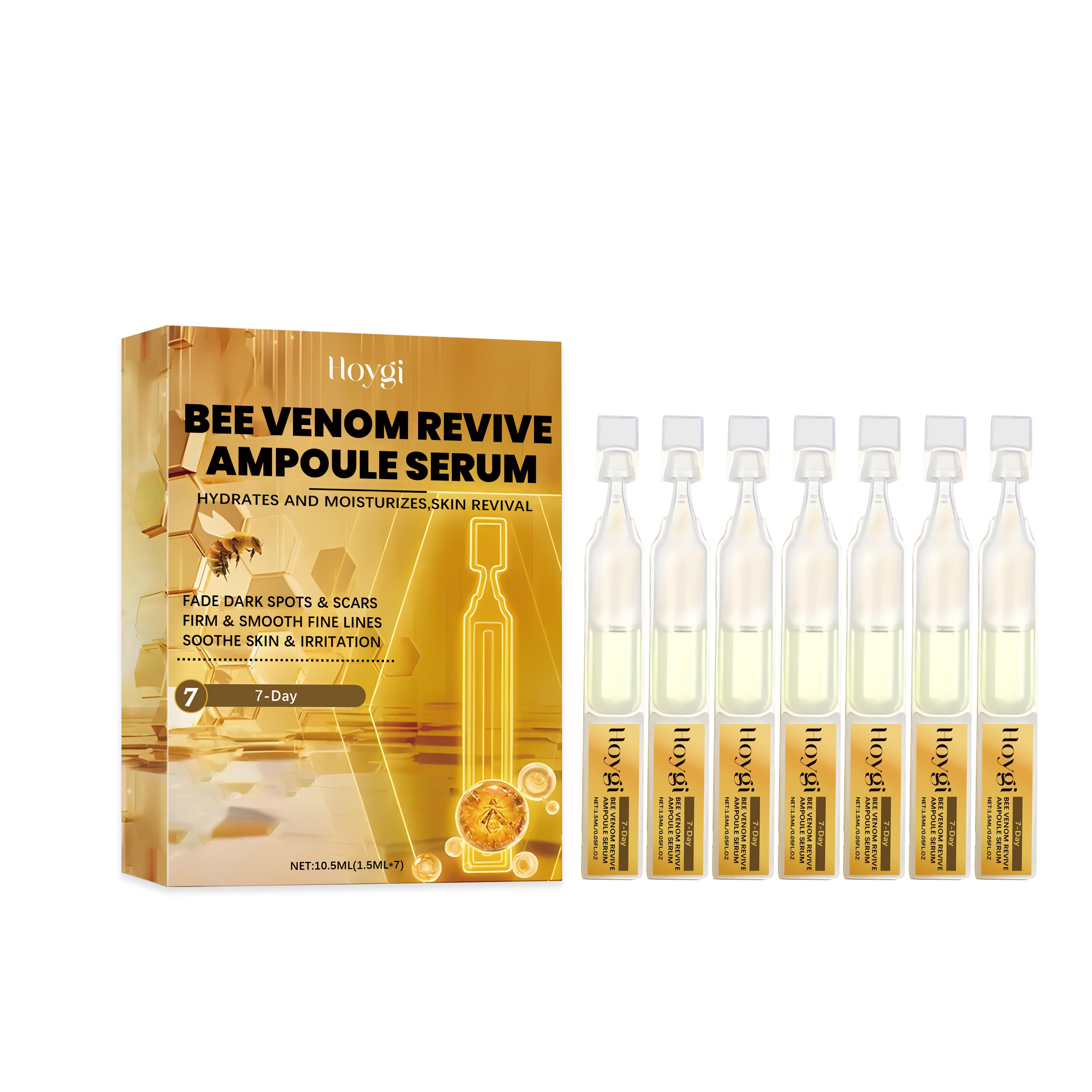 

Bee Venom Ampoule Serum Fade Dark Spots Firming Lifting Even Skin Tone Brightening Soothing Relieve Dryness Nourishing Skin Care 1.5mlx7pcs