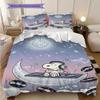 1 szt. Pościel z motywem Snoopy Zestaw kołdry Poszewka na kołdrę Poszewka na poduszkę Dekoracja domu Prezent urodzinowy (1 * poszwa na kołdrę + 2 * poszewki na poduszki, bez rdzenia)