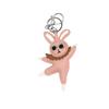 Whimsical Dancing Rabbit Keychain Fashionable Leather Trinket Versatile Decoration For Accessories Gift Giving