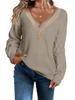 Autumn Winter Fashionable Sensual Lace V Neck Knit Drop Shoulder Pullover Sweater Top Luxurious Relaxed-fit Slimming and Versatile Top