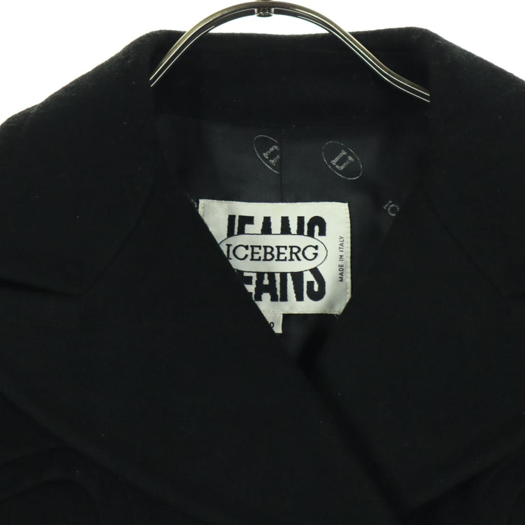 ICEBERG made in Italy Long sleeve long pea coat 40 black Women Used
