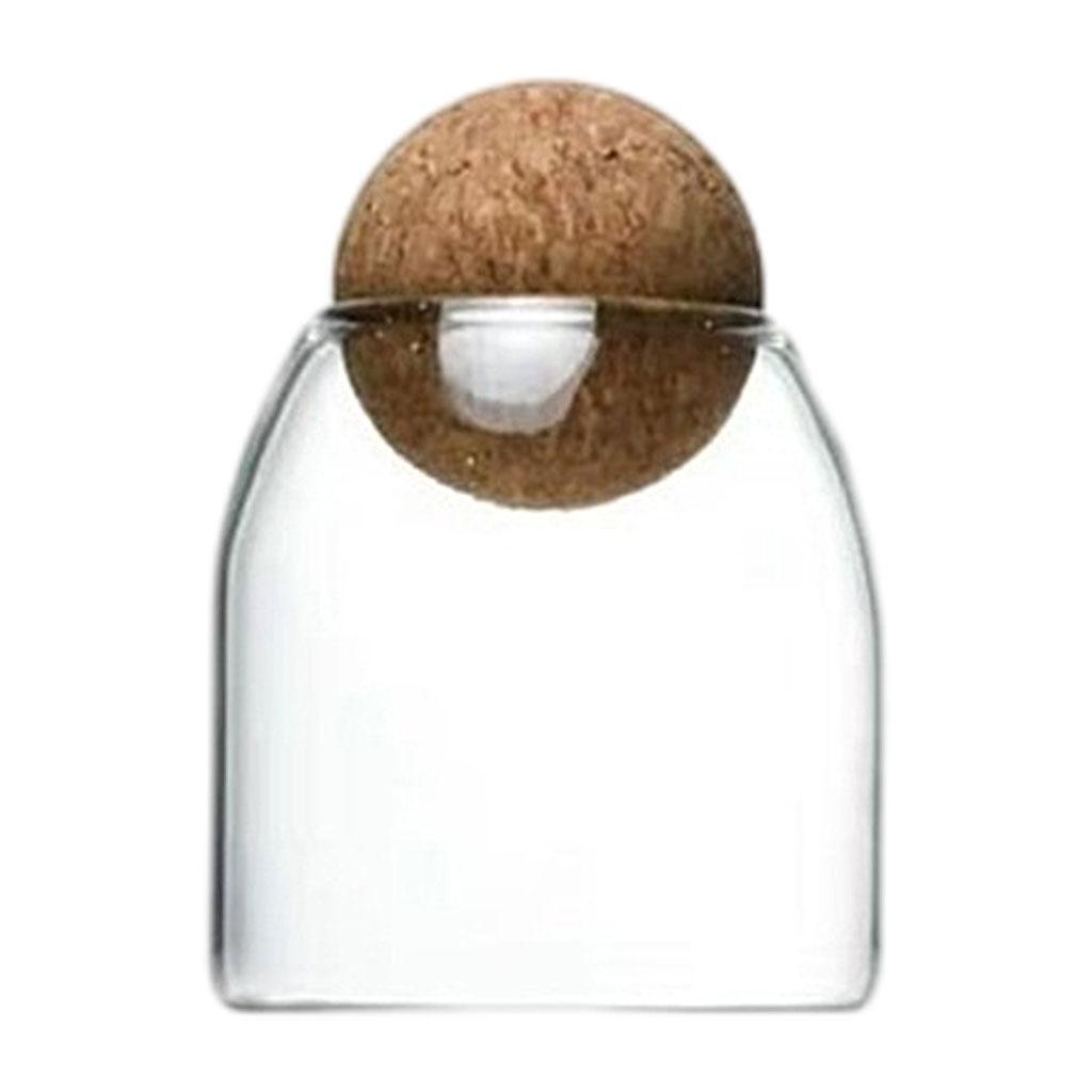 Clear Cork Glass Bottle Storage Sealed Jar Candy Coffee Bean Jar 