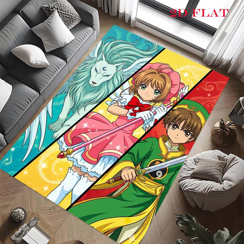 Cardcaptor SakuraSoft Flannel Area Rug Non Slip Washable Floor Mat Large Size Home Decor Living Room Bedroom Entryway Indoor THW