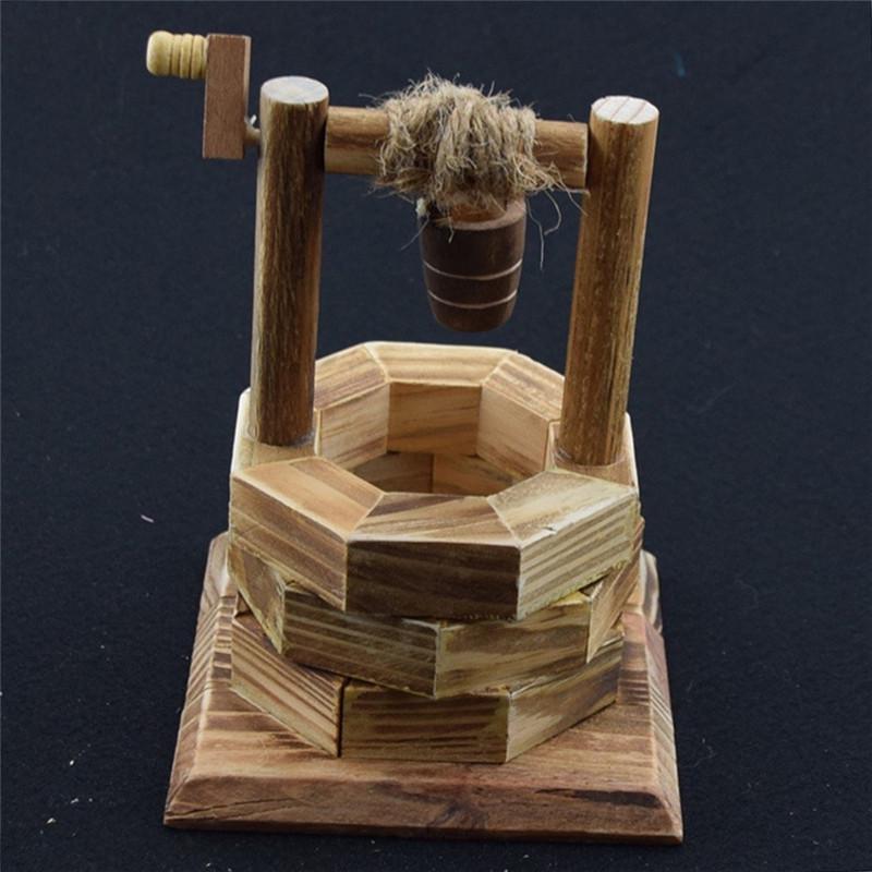 

Wooden Water Wells Toys Children The Best Gift Retro Toys for Decoration Of the Table Desk Model