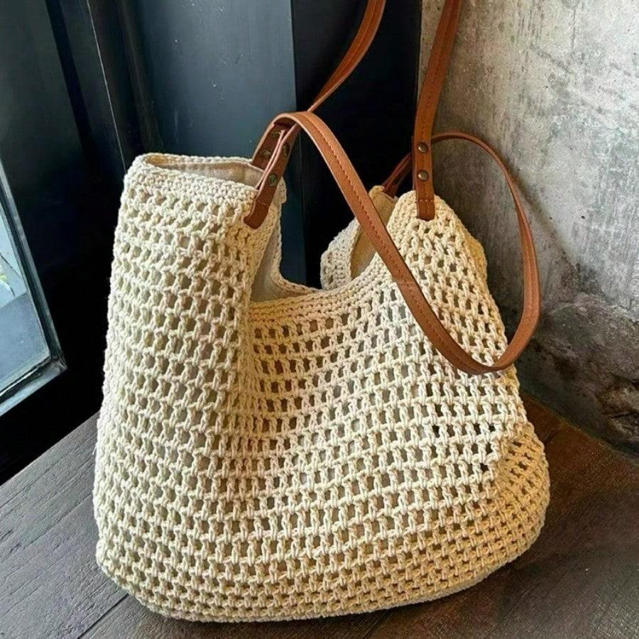 Large Capacity Tote Bag Women s Summer Seaside Vacation Woven Beach Bag Shoulder Underarm Bag