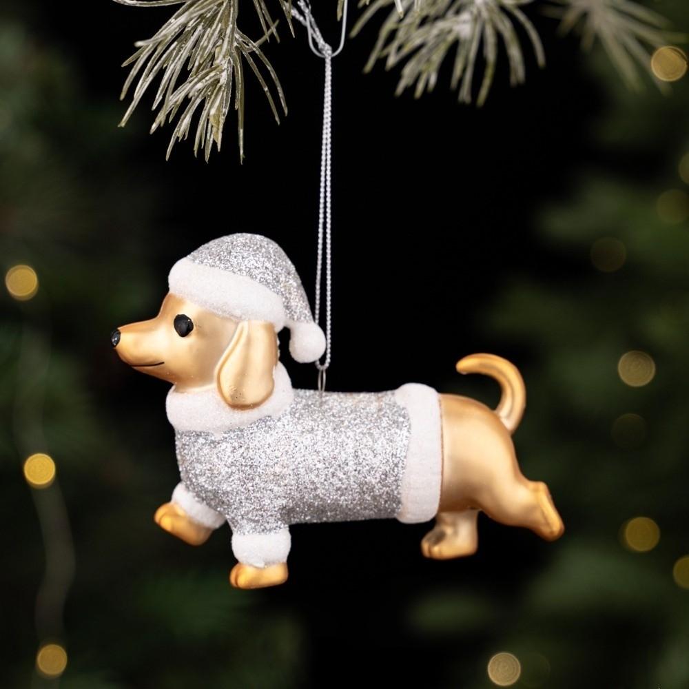 Delicate Christmas Cat Dog Pendant Kitten Christmas Hanging Novelty Christmas Tree Decor Bedroom