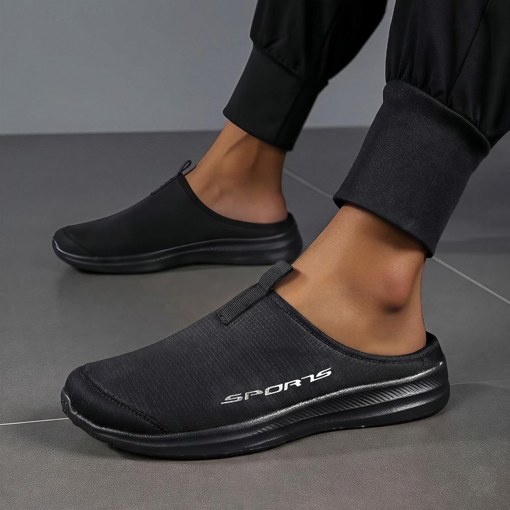 Herren Halbschuhe Große Größe, Sommer Outdoor Atmungsaktive Slip-on Bequemschuhe, Geschlossene Zehenpartie Hinten Offen Lässige Schuhe
