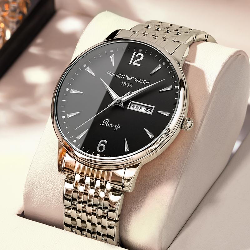 New men's watch men's business mechanical watch double calendar advanced sense waterproof quartz + luminous light