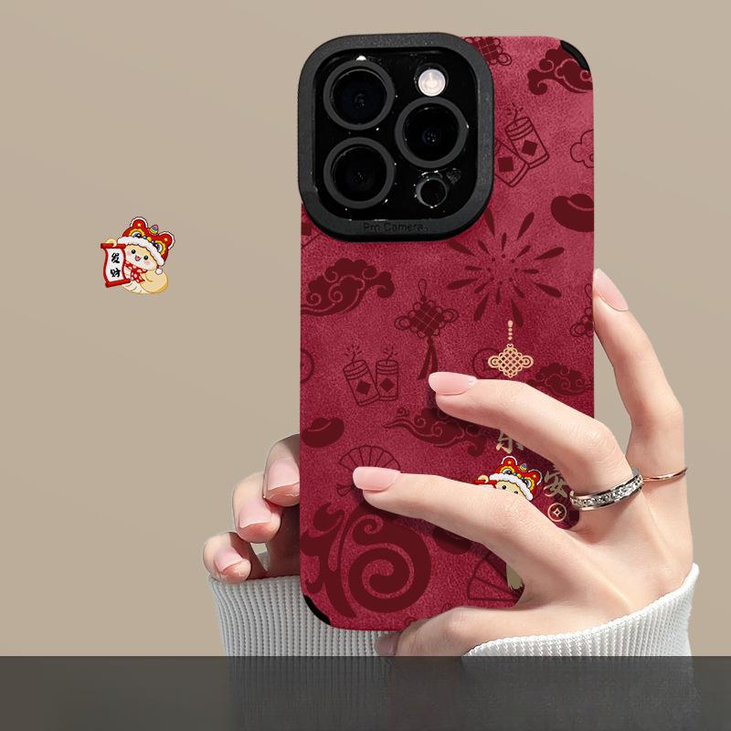 

Всё хорошо, подходит для Apple 16 праздничный чехол для мобильного телефона 15 новогодний противоударный 14 меховой 13 силиконовый Redmi K40/K40Pro