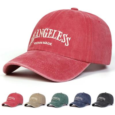Damen Los Angeless Stickerei Waschen Baseballkappen Outdoor-Nutzung Verstellbar Frühling und Herbst Lässig Sonnenschutzmütze Für Männer Und