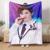 1Pc Cha Eun-woo Blanket Soft Comfortable Polyester Blanket All Season Warm Throw Bedroom Office Outdoor Use Ideal Christmas Gift Choice Print Home Bla