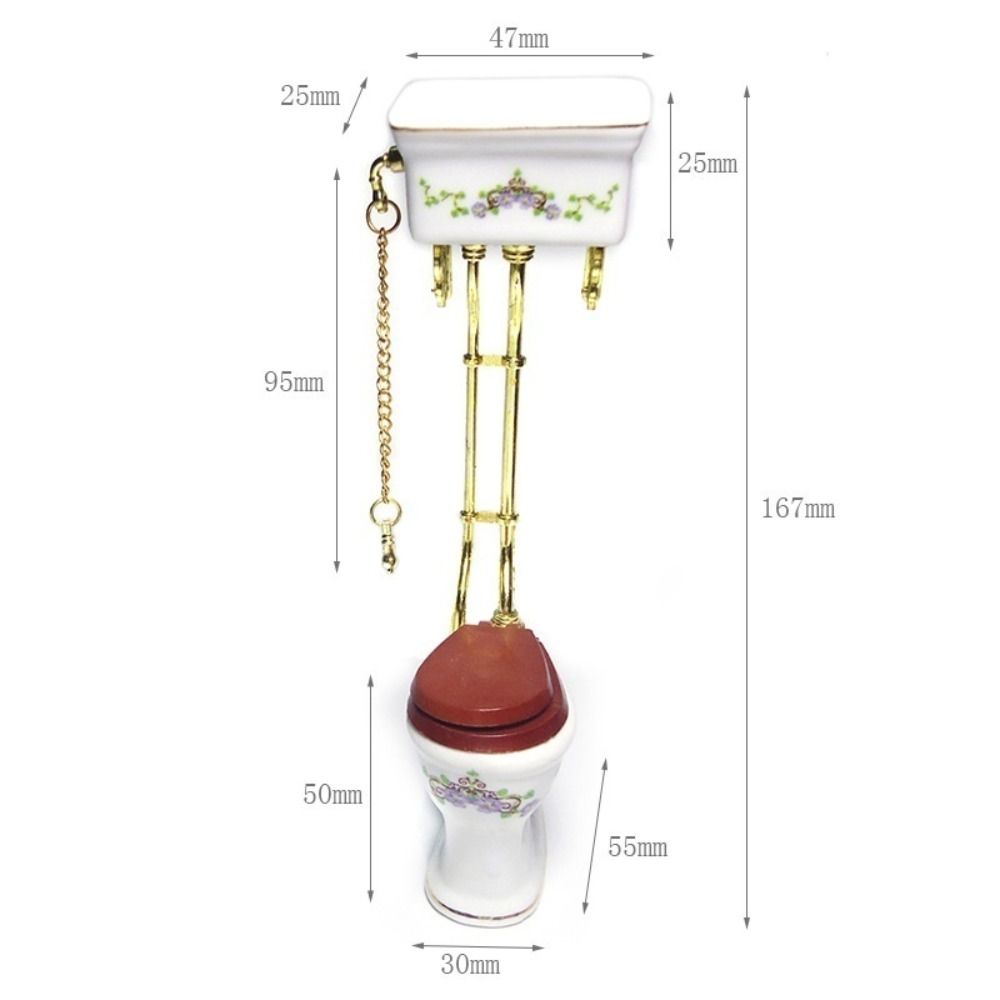 Simulation Miniature Bathroom Toilet White Porcelain Mini Toilet Furniture  Decoration