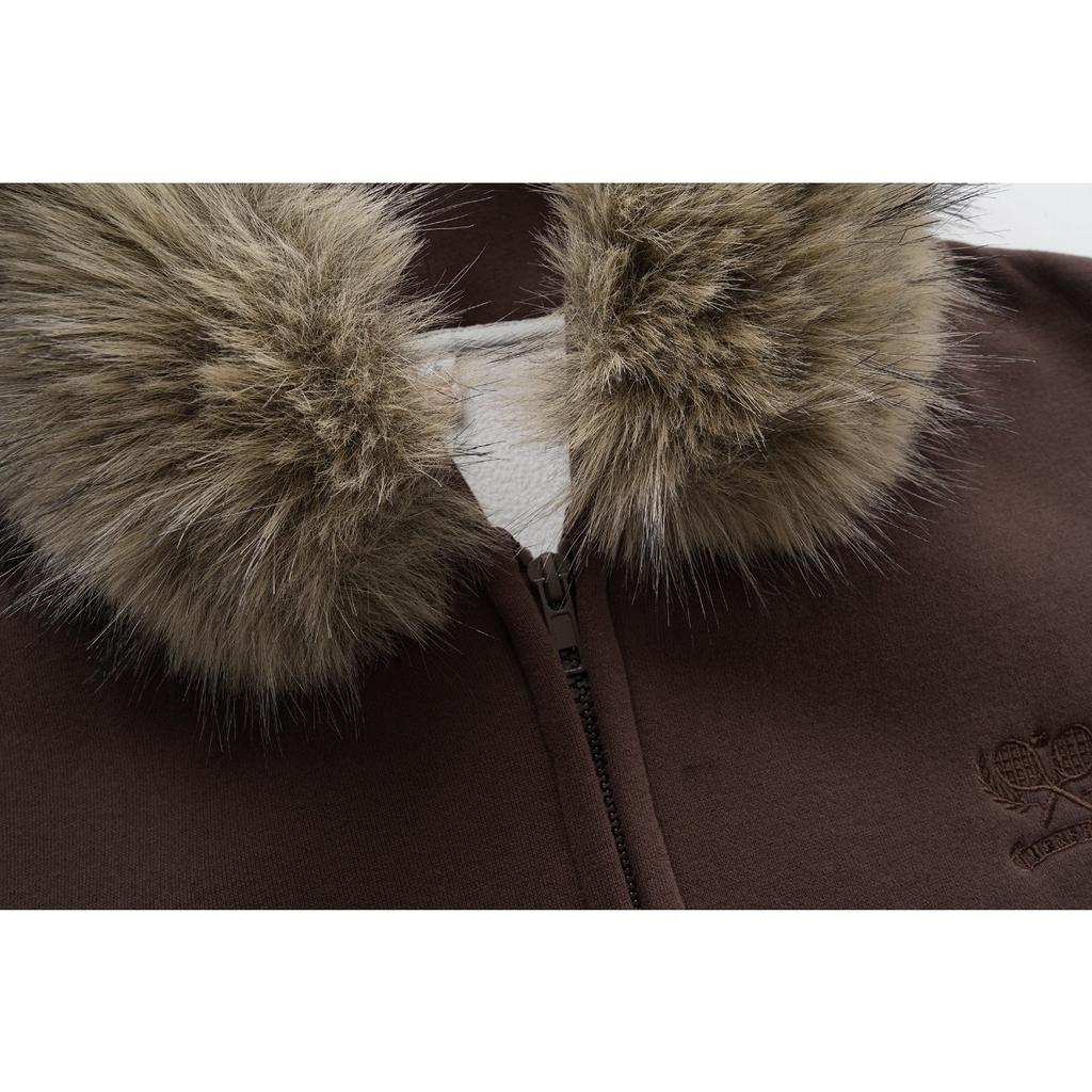 2KWEIRD Y2K Zip Up Hoodie Faux Fur Collar Harajuku Loose Coat Streetwear Zipper Hoodie Sweatshirt