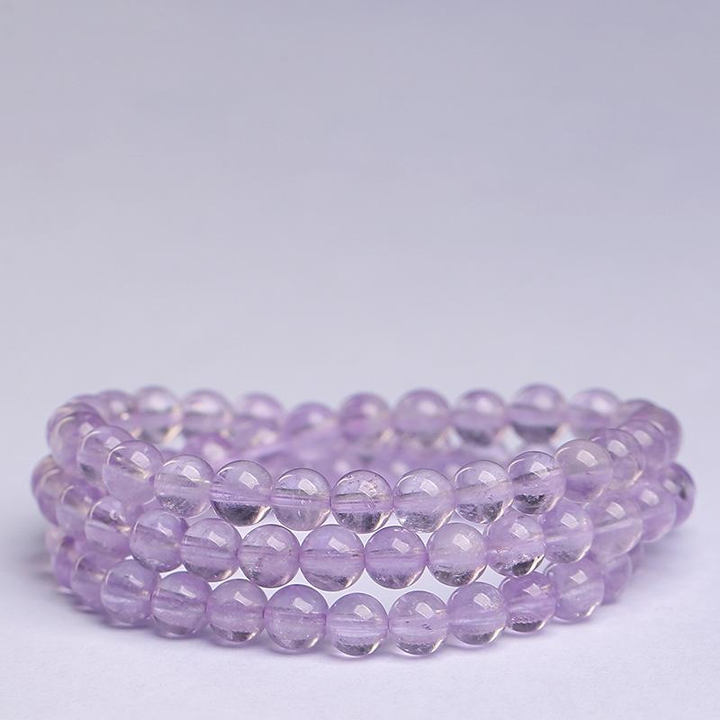 Hongchu Crystal Natural Icy Lavender Multi-loop Bracelet Fresh and Translucent Light Purple Crystal Bracelet