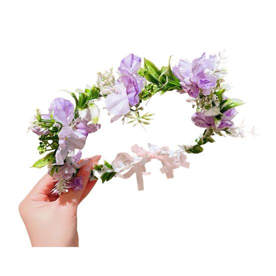 Damen Stirnband 3D Blumen-Dekor Spitzenband Helle Farbe Stirnband Fee Mädchen Rosa