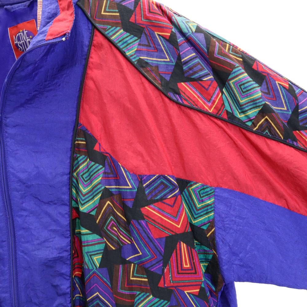 ACTIVESTUDIO 90s Old Long sleeve Nylon jacket L Navy system Men's Used