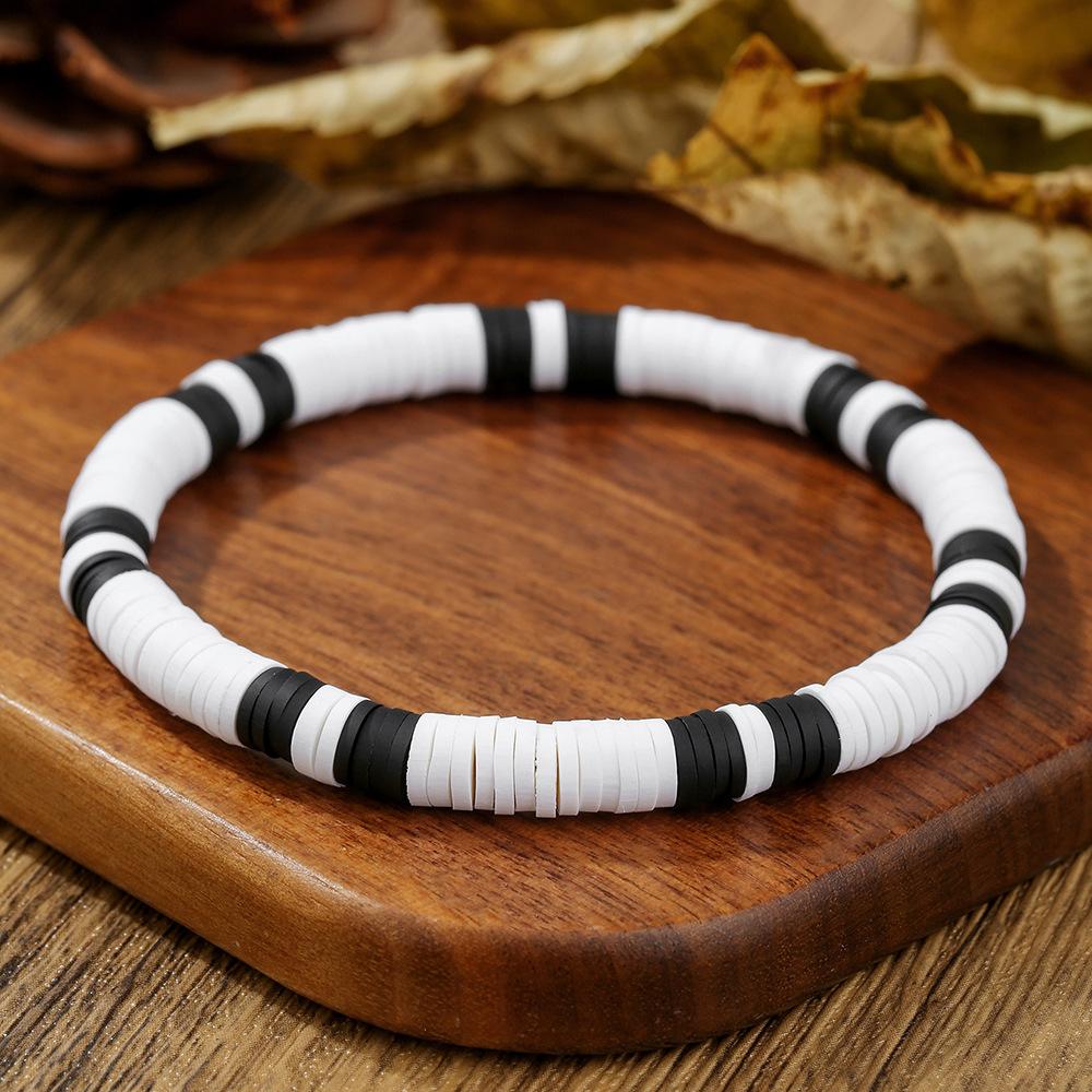 New Natural Coconut Husk Wood Beads Bracelet For Men Handmade Onyx Volcanic Rock Stone Beaded Leisure Accessories