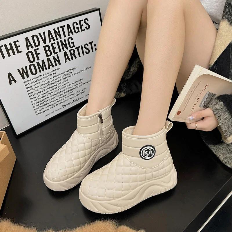 Fashion Fashion Shoes Women's Winter Thick Soled Snow Boots Plush Women's Casual Sports Shoes Warm and Cold Proof High Top Women's Boots