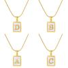 Stainless Steel Snake Chain Alphabet Necklace For Women European And American Style 18k Gold Square Shell Pendant Ins Fashion Characters)