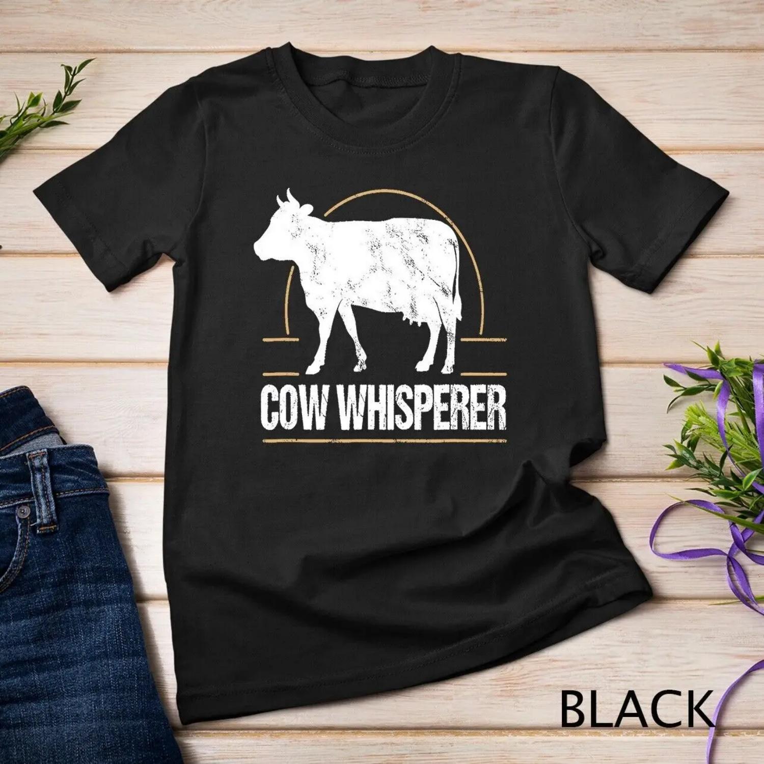 Funny Milk Farming Cow Farmer Whisperer Domestic Animal T shirt S