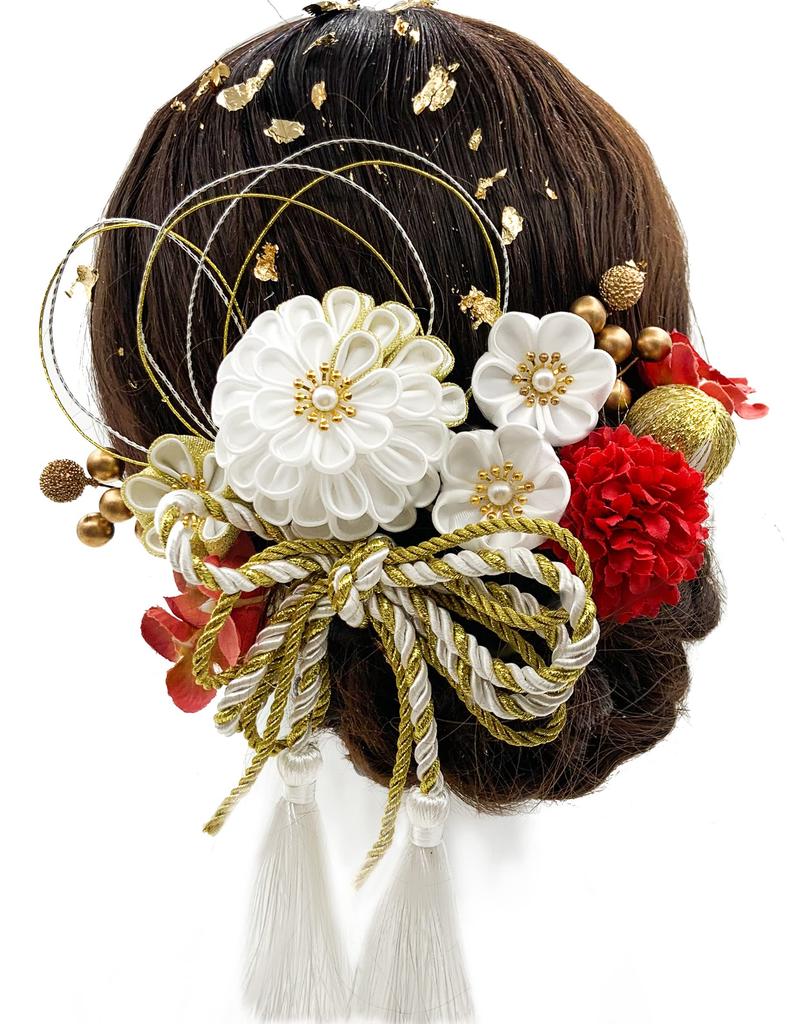 JZOON Hair 7 Dried Artificial Flower Popular Hair Perfect for Engagement Entrance Handmade Japanese Red Tsumami-zaiku Ornaments, Colors, Flowers,