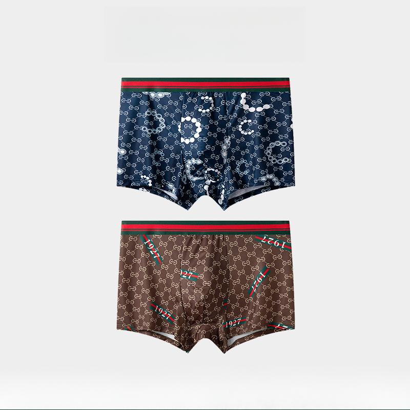 

2 шт. Мужское нижнее белье с принтом, дышащие тонкие мужские трусы с плоскими штанинами, летние трусы с квадратными штанинами, трусы-боксеры 4XL
