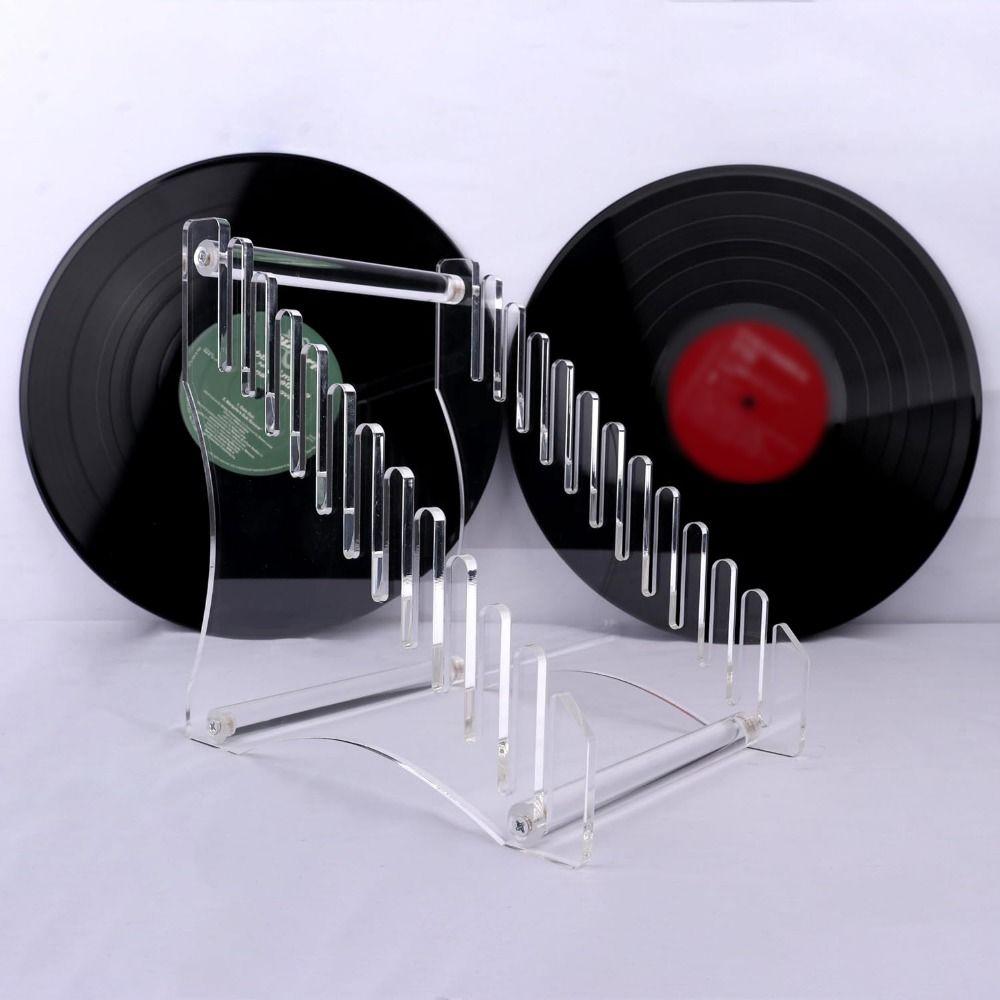 

Waterproof Vinyl Record Holder 12 Albums CD Display Stand Clear/Black Acrylic Record Rack Document чорний