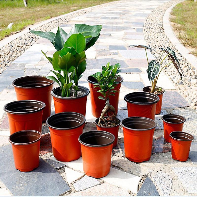 50 Pcs Plastic Nursery Pot Double Color Plant Seedling Holder Raising Nutrition Block Pot Gardening New