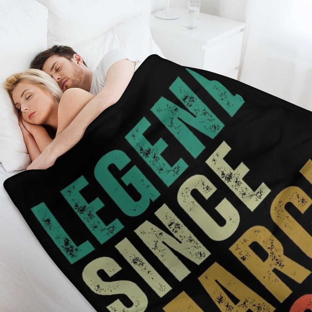 Legend Since march 1972 Awesome Retro Vintage Birthday Years Old Gift Throw Blanket Multi-Purpose Nap Sofa Blankets