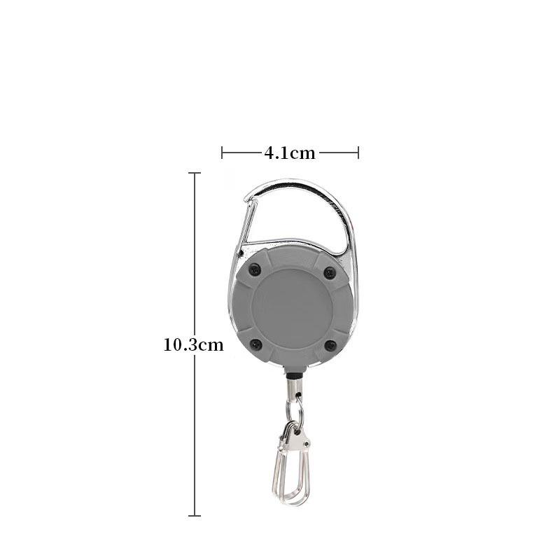 

Retractable Metal ID Card Lanyard with Zinc Alloy Keychain and ABS Pull Cord сірий колір
