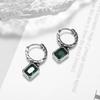 Stylish Geometric Square Green Gemstone Hypoallergenic Earrings for Women Elegant Casual Dinner Party Jewelry Girls Gifts
