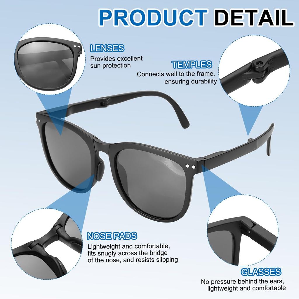 Sunglasses for Women and Silicone Foldable Stylish Sunglasses with Simple for Sun Ink Color [uxcell] Men, & PC, Model, Box, Driving, Shopping,