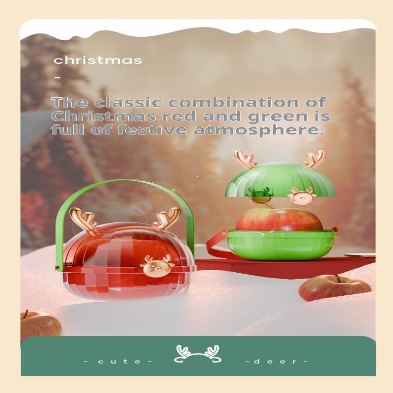1Pc Creative Christmas Box - Elk Pattern Xmas Eve Handbag Style Peace Fruit Box, Reusable Packaging for Christmas Gifts