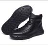 Boots Spring and Autumn Leather Breathable High-top Casual Leather Shoes Men's Business British Style Leather Boots