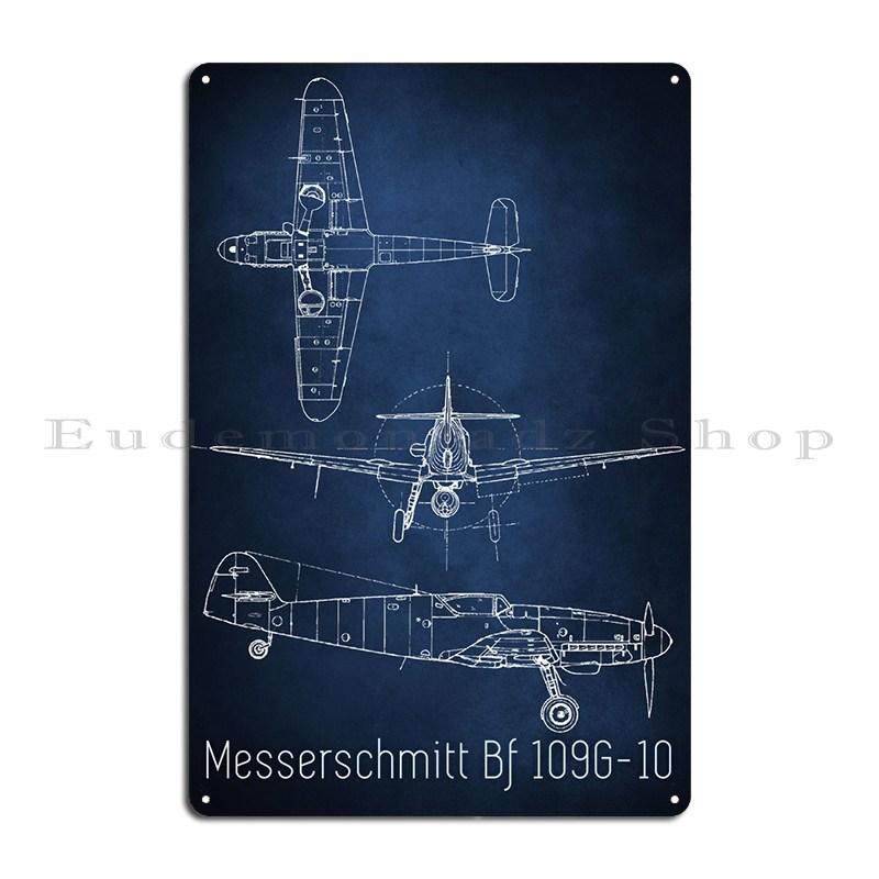 

Bf 109 Креслення Металева Табличка Постер Кіно Вечірка Стіна Печера Принт Класична Бляшана Вивіска Постер 20x30cm