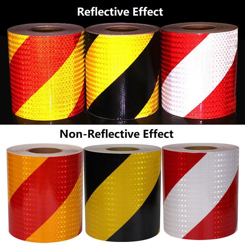 5cm/10cm/15cm/20cm Reflective Adhesive Tape Left Or Right Twill Double Color Strips Waterproof Safety Reflectors Sticker