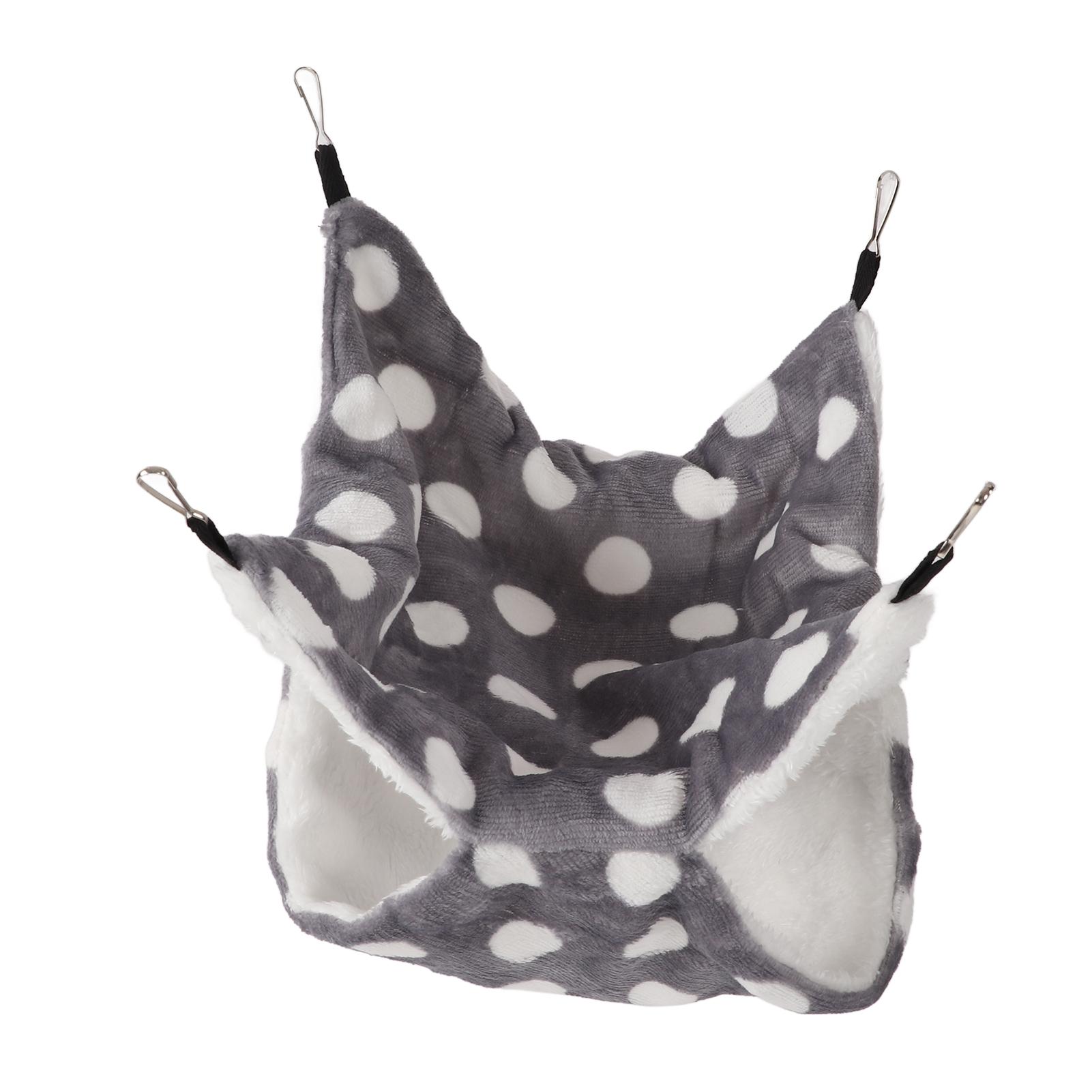 

3 Layer Small Animal Hammock Safe Soft Plush Warm Hanging Squirrel Sleeping Bags for Hamster Ferret Squirrel серый