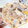 Cartoon Landscape Stickers - Multiple Miniature World Houses, Stress-relieving Scenes, Hand-written Notebook Stickers