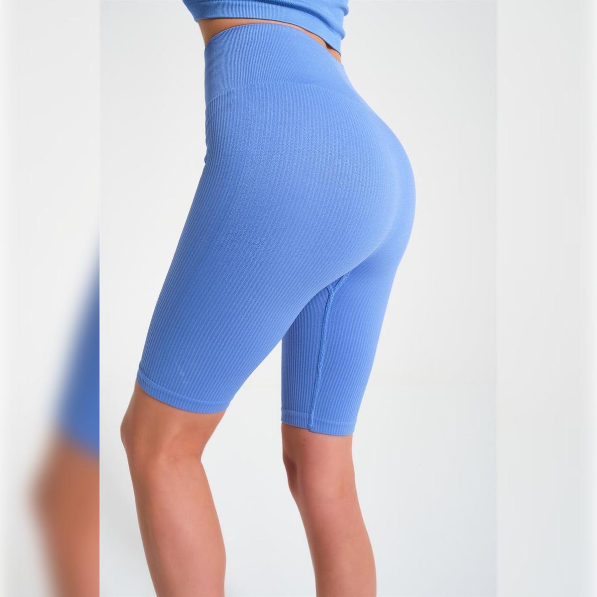 

Ribbed Seamless Workout Shorts | Comfortable and Stylish Activewear XS/S синій