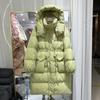 Winter New Down Jacket Women's Medium and Long Over-knee Thickened Warm Hooded Jacket Pinghu