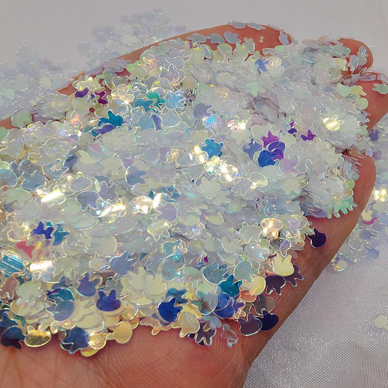 

Прозрачный точечный золотой блестящий макияж для глаз и украшения ногтей с блестящими бусинами для поделок своими руками 4mm rabbit head - 10g/bag прозрачный/золотой