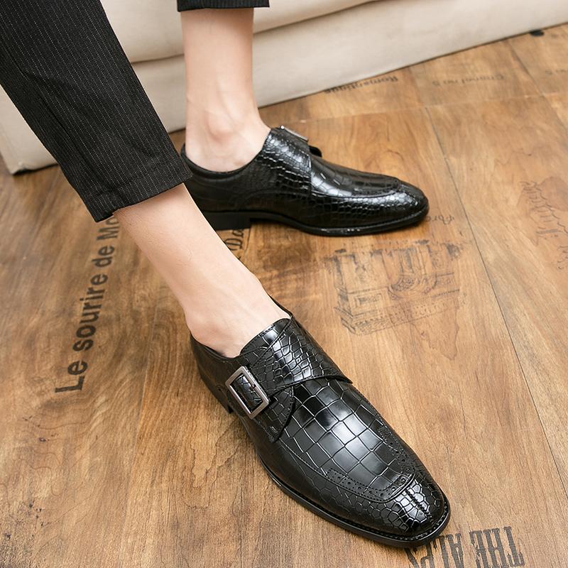 Pánské špičaté kožené boty Letní prodyšné Britské kožené boty Korejská verze Lakovaná kůže Lesklý povrch