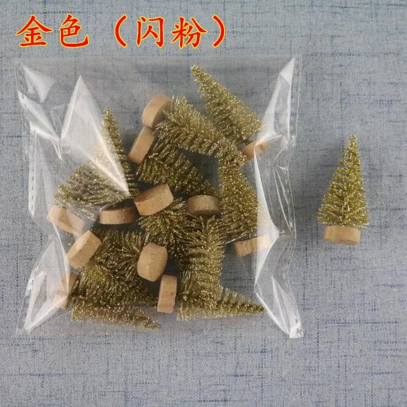12 Stück Mini Weihnachtsbaum Sisal Seide Zeder Tischdekoration Kleiner Weihnachtsbaum Gold Mini Baum Fenster DIY Dekorationen